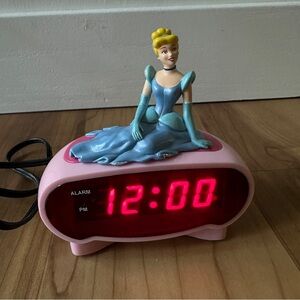 Vintage Disney Cinderella Pink Alarm Clock